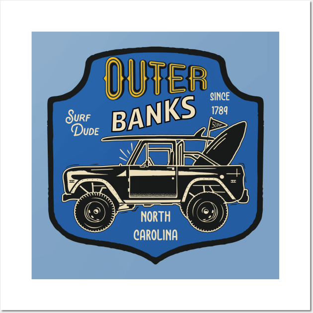 Outer Banks NC Badge Wall Art by Golden Eagle Design Studio